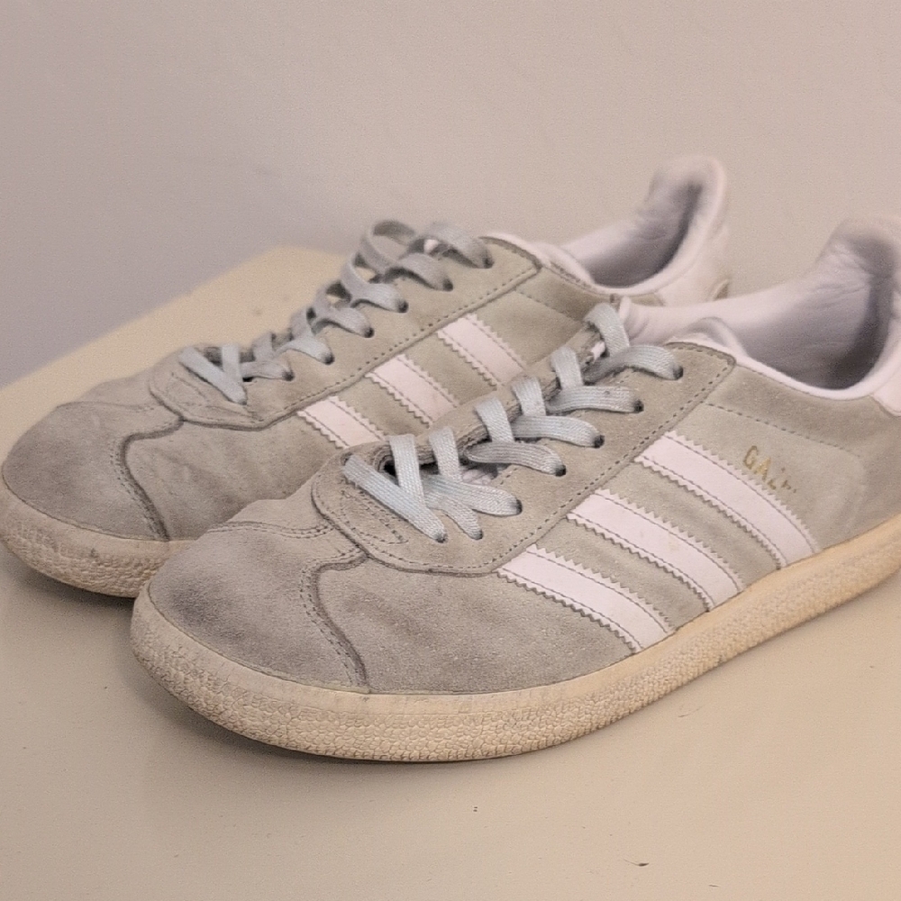 Adidas Light Gray Suede Sneakers